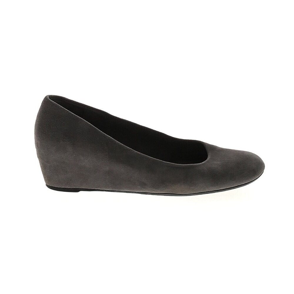 Stuart Weitzman Sojourn Heels Charcoal Suede Sz 10